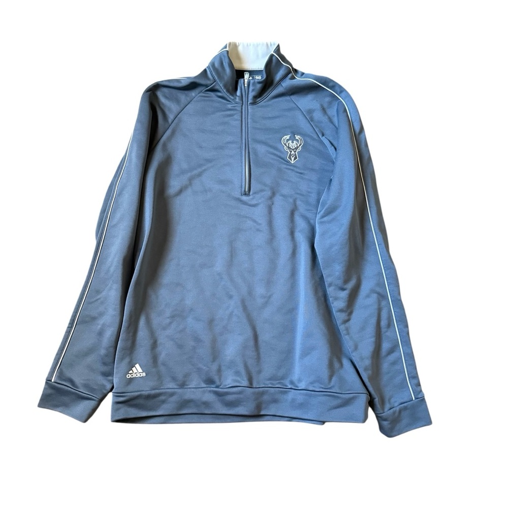 Adidas‎ Milwaukee Bucks Men’s Gray Pullover Sweater with Logo Size S Athleisure